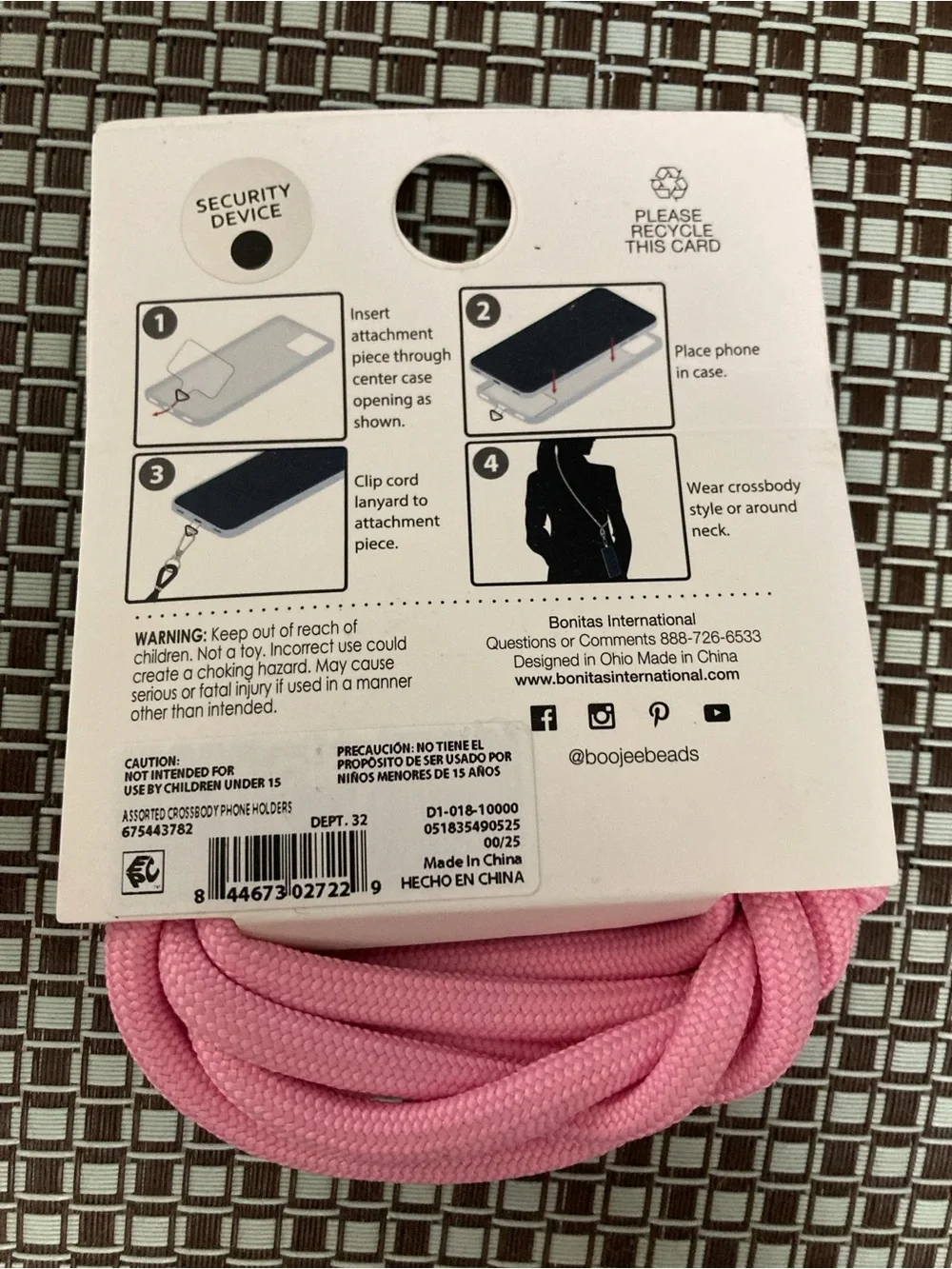 Trend Studio Pink Phone Holder Lanyard